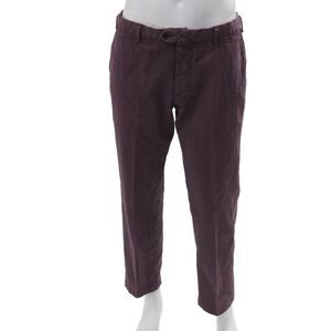 Domenico Vacca Mens Cropped Chino Pants Purple Cotton Blend Button Size 26